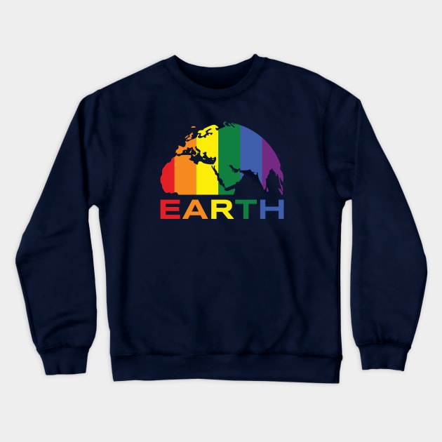 Planet Earth Rainbow Colours Crewneck Sweatshirt by dkdesigns27